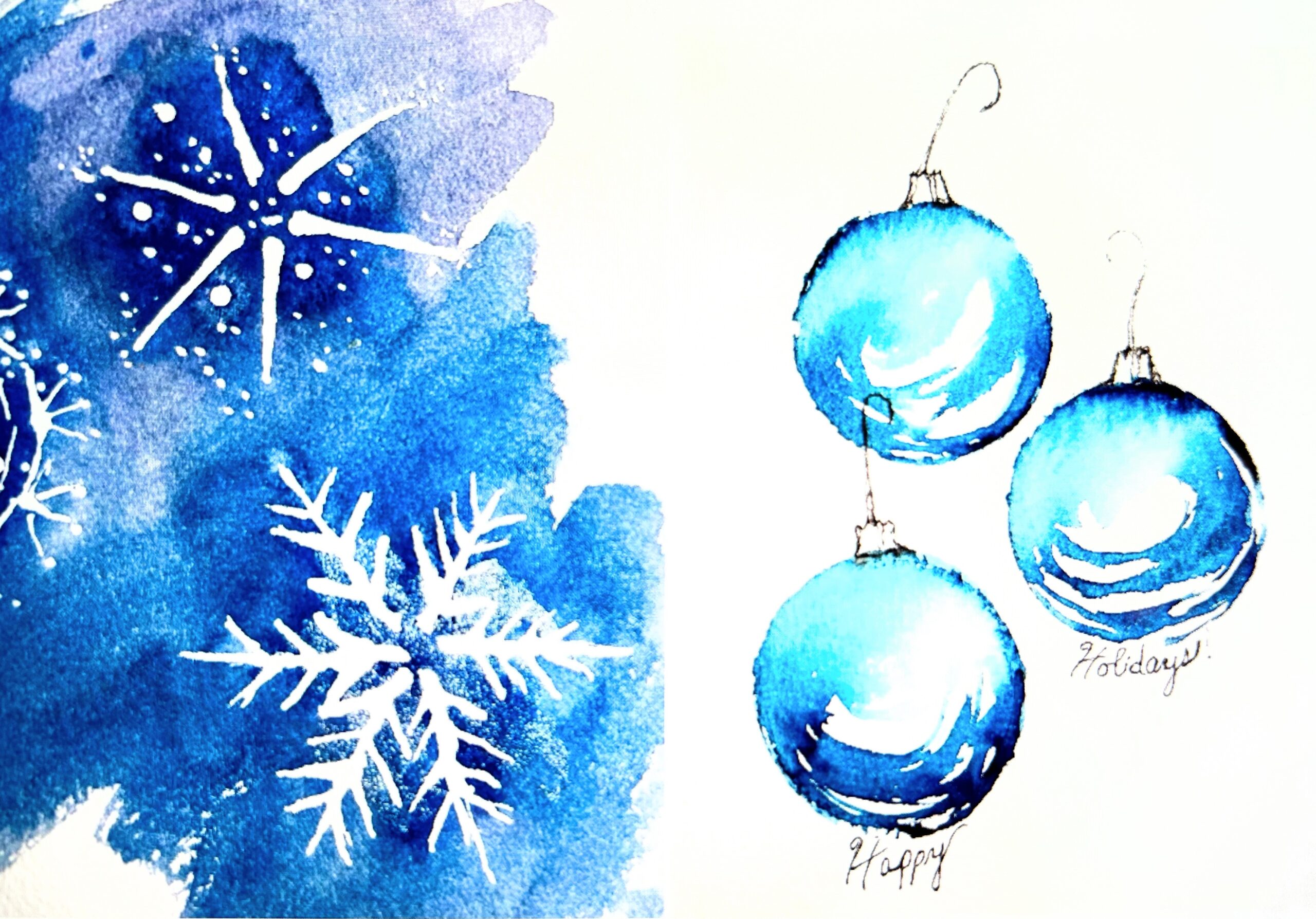 Snowflakes and Ornaments -- Watercolor Your Own Holiday Cards With Kas Rohm!