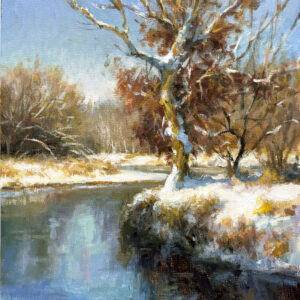 Mitchell_Lisa_Winter View from the Bridge_8 X 8_acrylic_Manor Mill Holiday Show.jpg