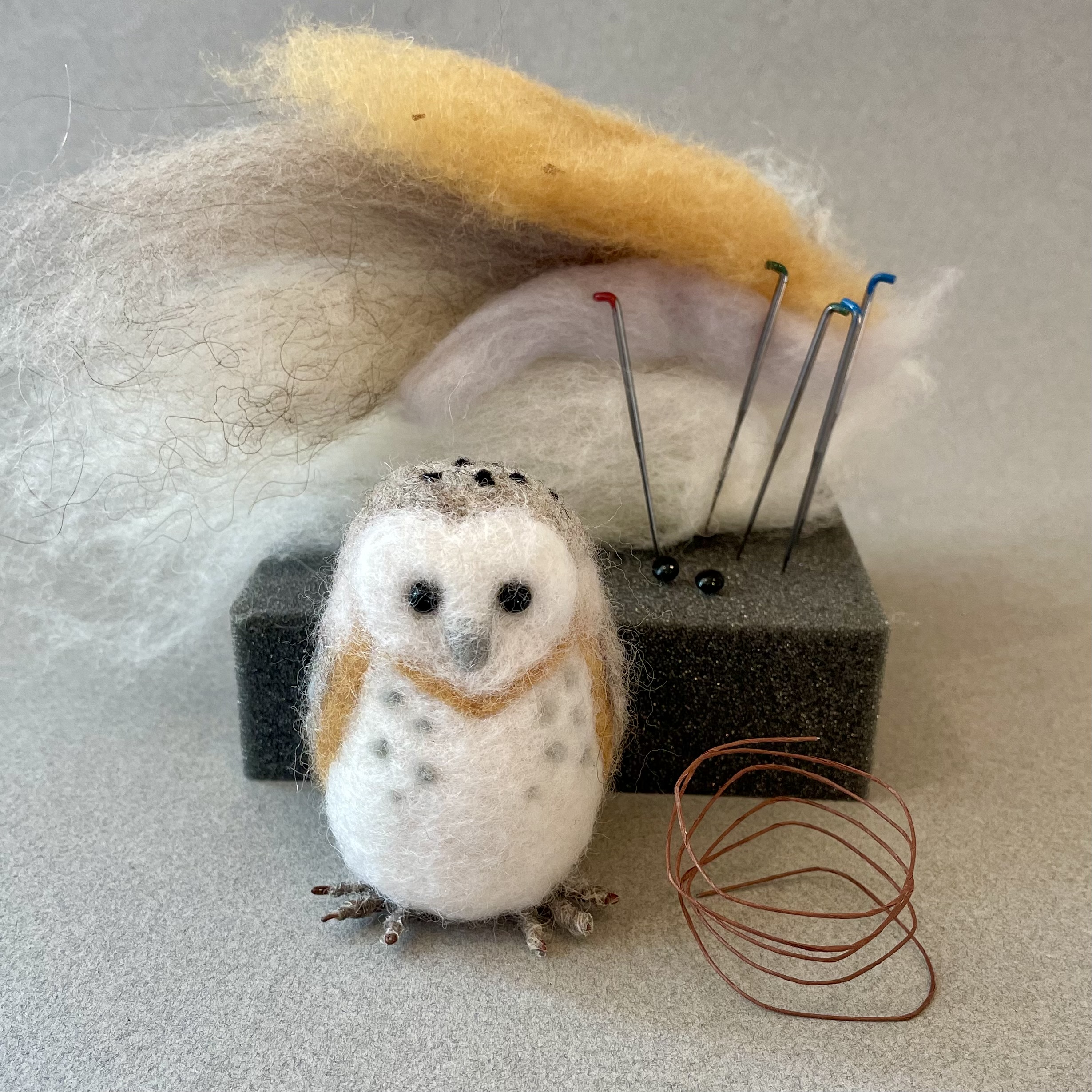 Barn Owl Needle Felting Workshop with Loranimals: $100 (includes $15 material fee)